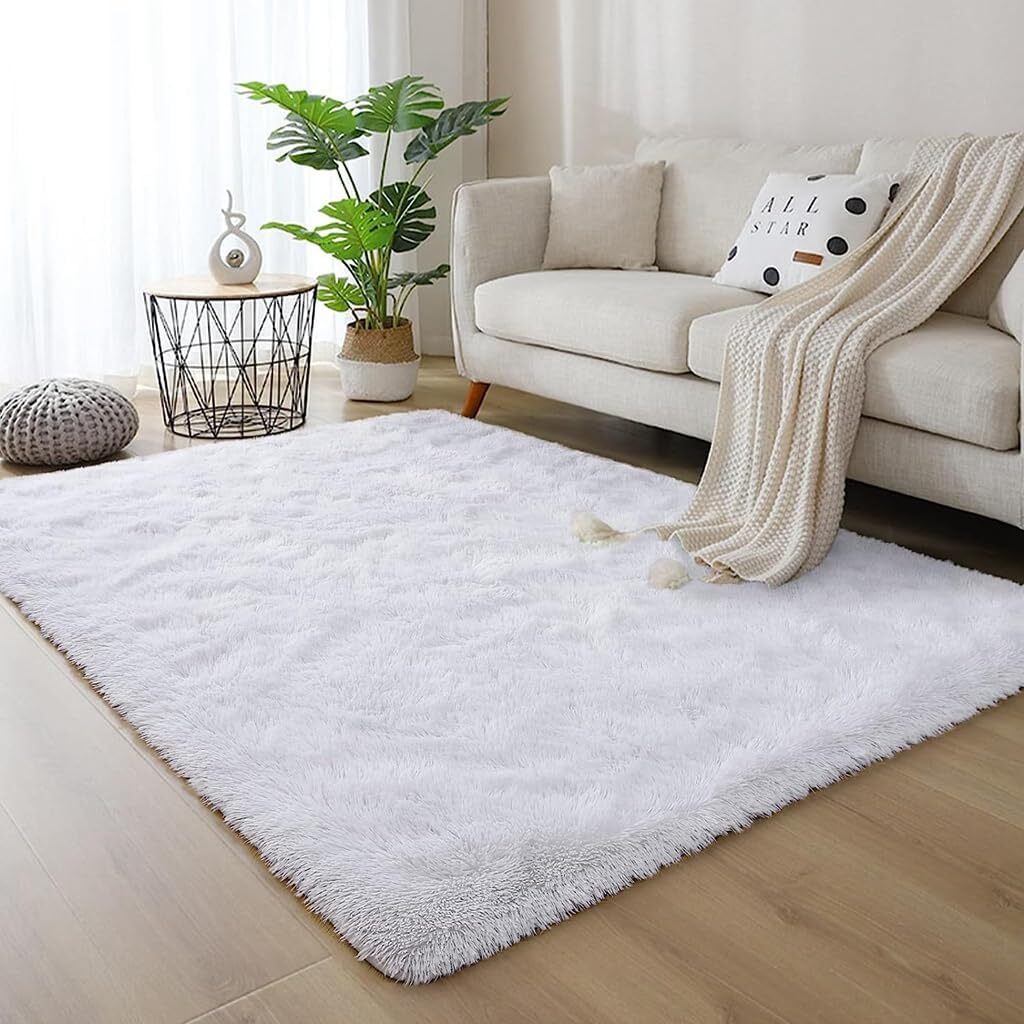 4m Extra Large Soft Shag Rug Carpet Mat White 400 x 200