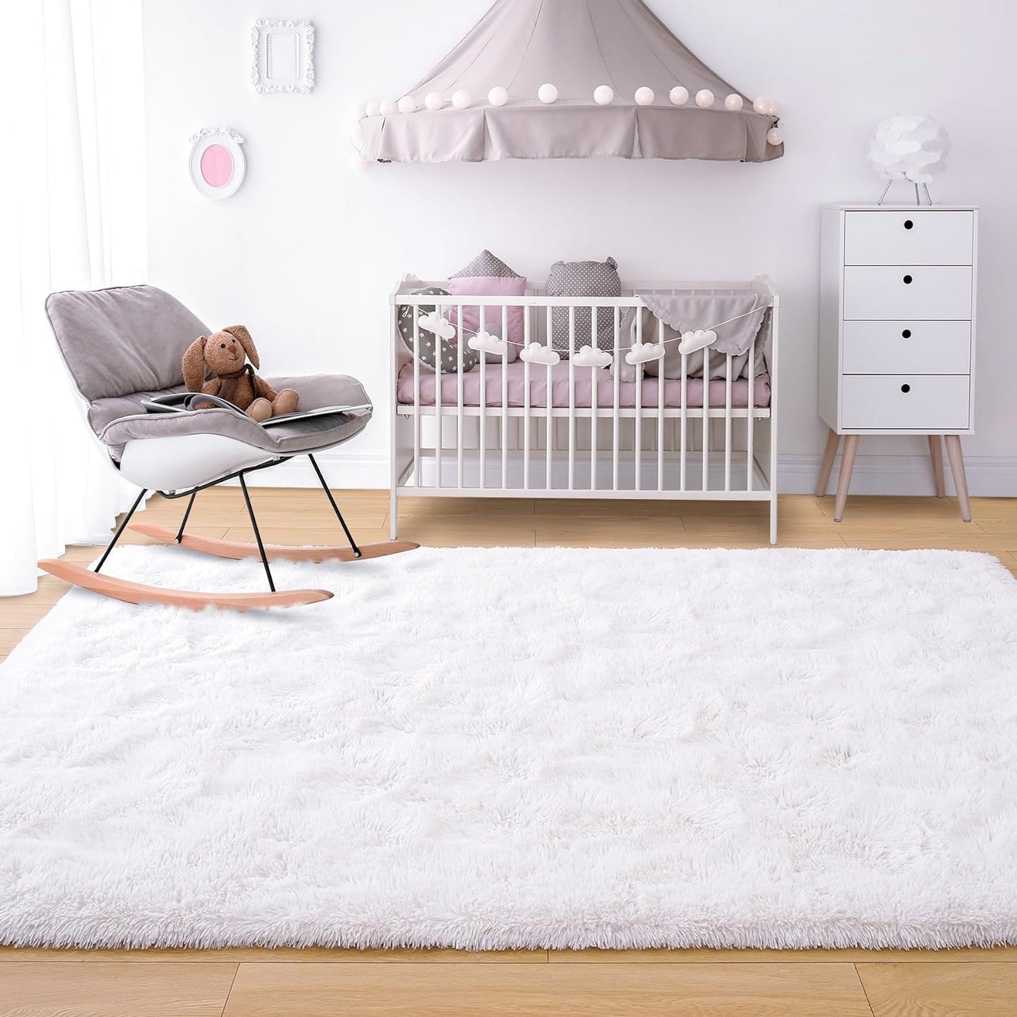 4m Extra Large Soft Shag Rug Carpet Mat White 400 x 200