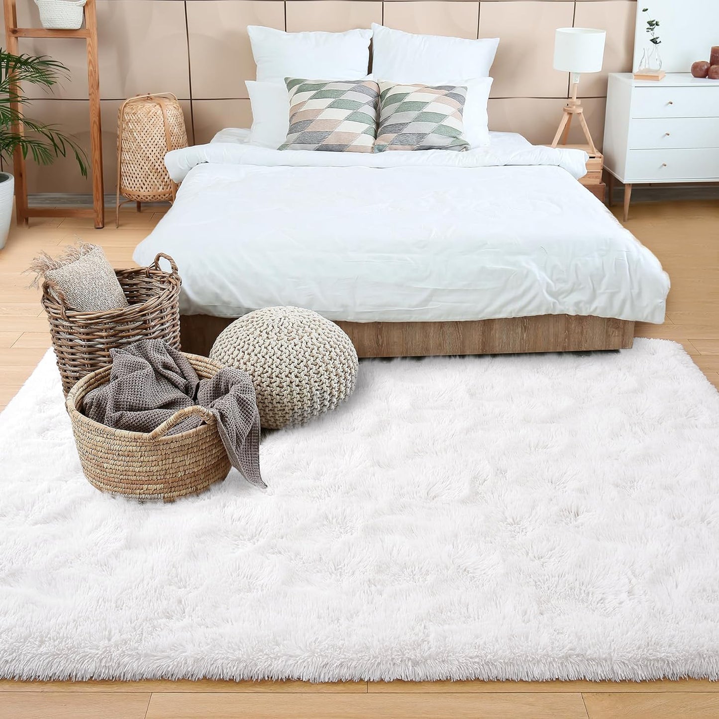 4m Extra Large Soft Shag Rug Carpet Mat White 400 x 200