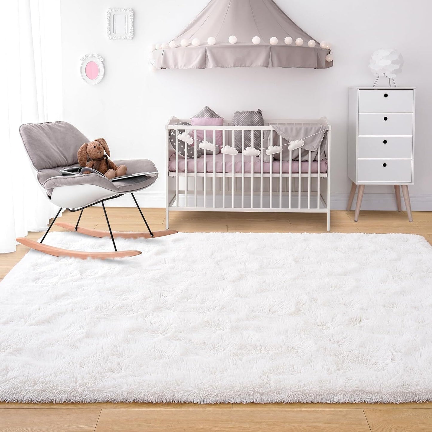 4m Extra Large Soft Shag Rug Carpet Mat Cream White 400 x 200