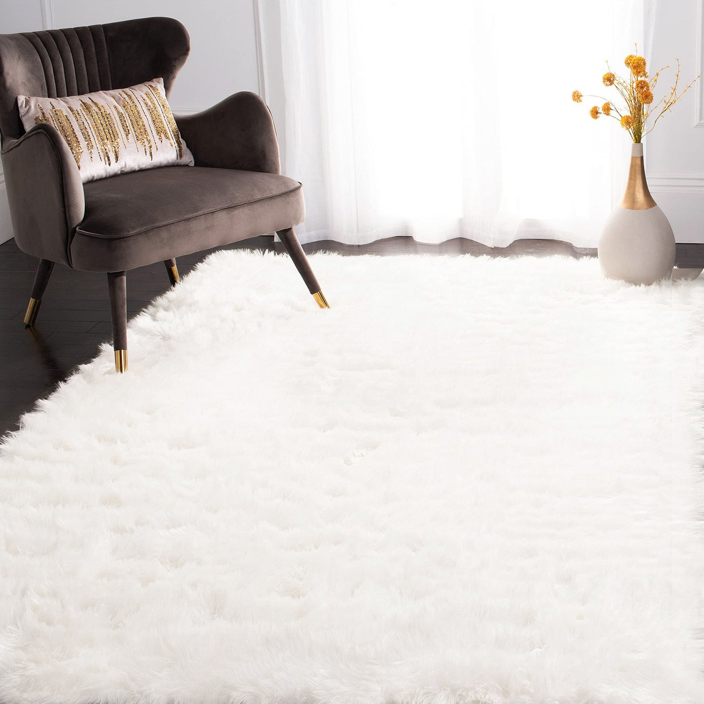 4m Extra Large Soft Shag Rug Carpet Mat Cream White 400 x 200