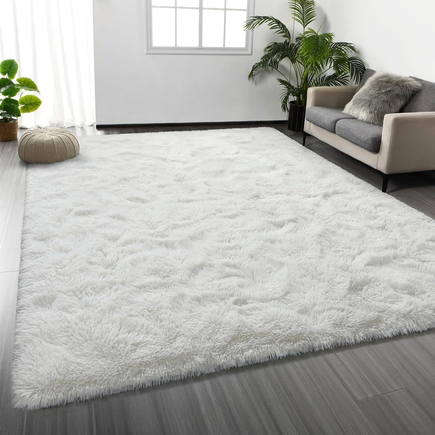 4m Extra Large Soft Shag Rug Carpet Mat Cream White 400 x 200