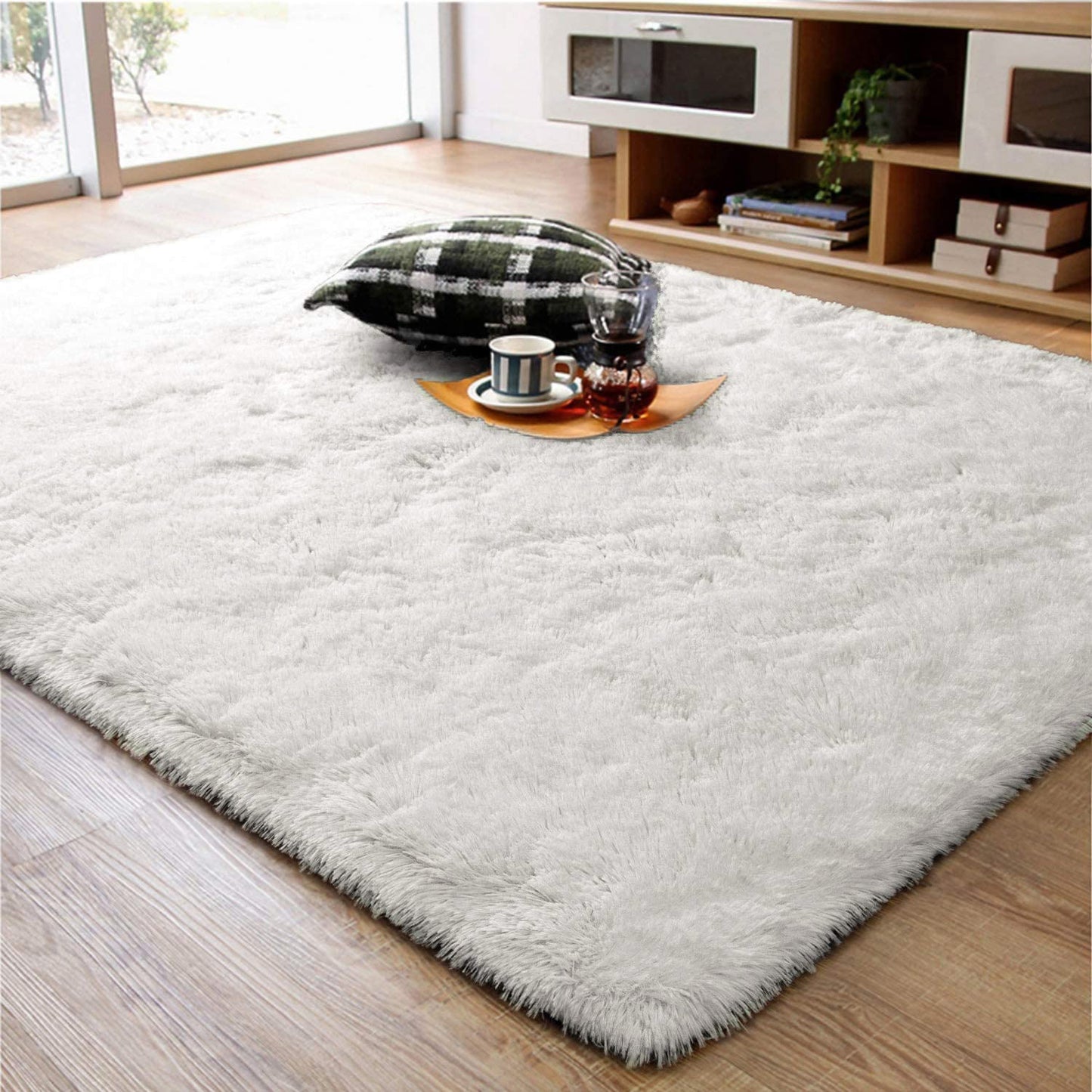 4m Extra Large Soft Shag Rug Carpet Mat Cream White 400 x 200