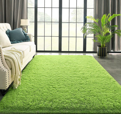 XL Extra Large 300 x 200 Soft Shag Rug Carpet Mat Green