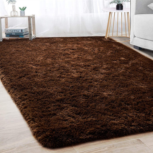 XL Extra Large 300 x 200 Soft Shag Rug Carpet Mat Chocolate