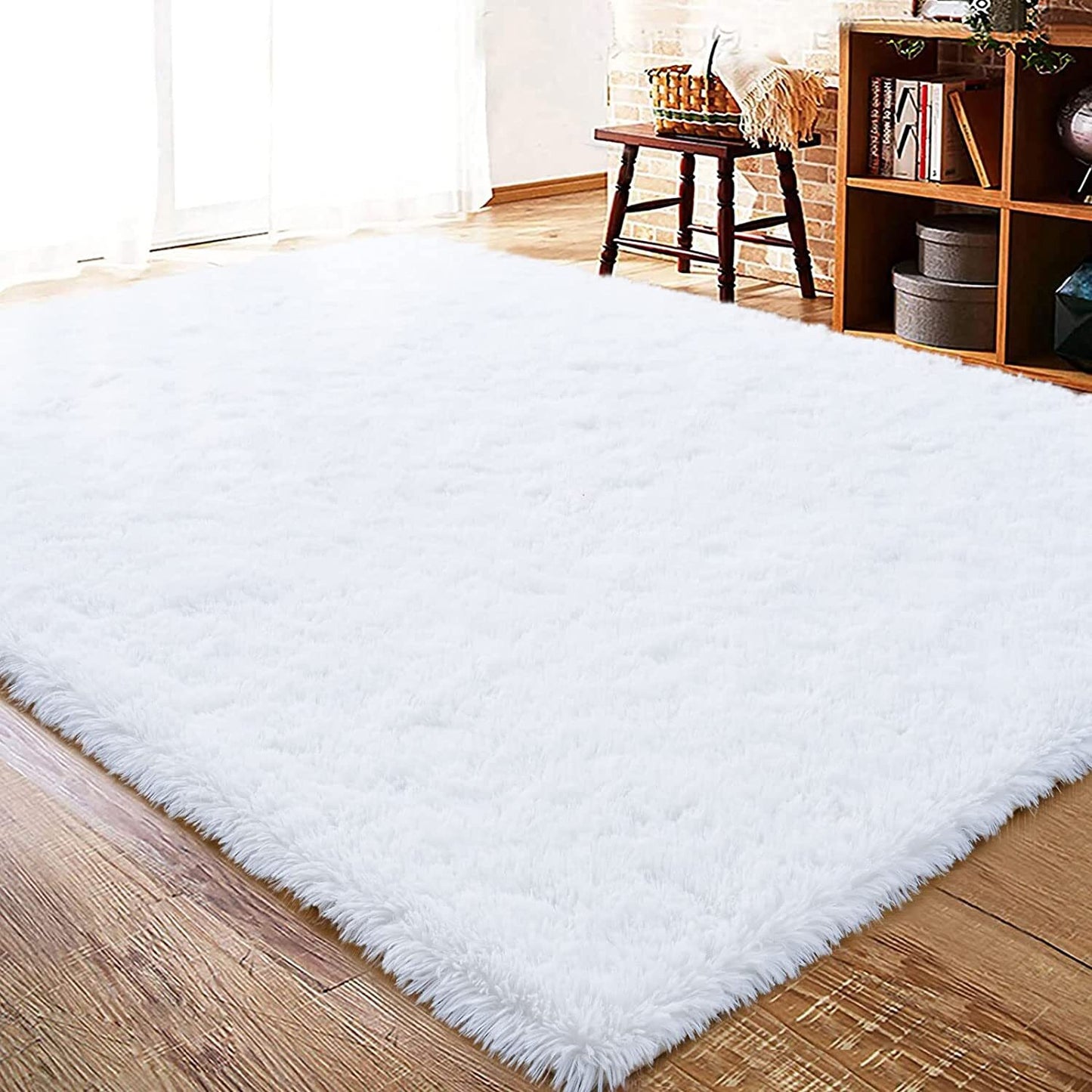 XL Extra Large 300 x 200 Soft Shag Rug Carpet Mat White