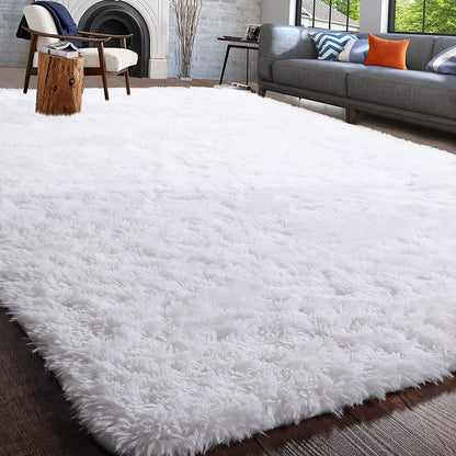 XL Extra Large 300 x 200 Soft Shag Rug Carpet Mat White