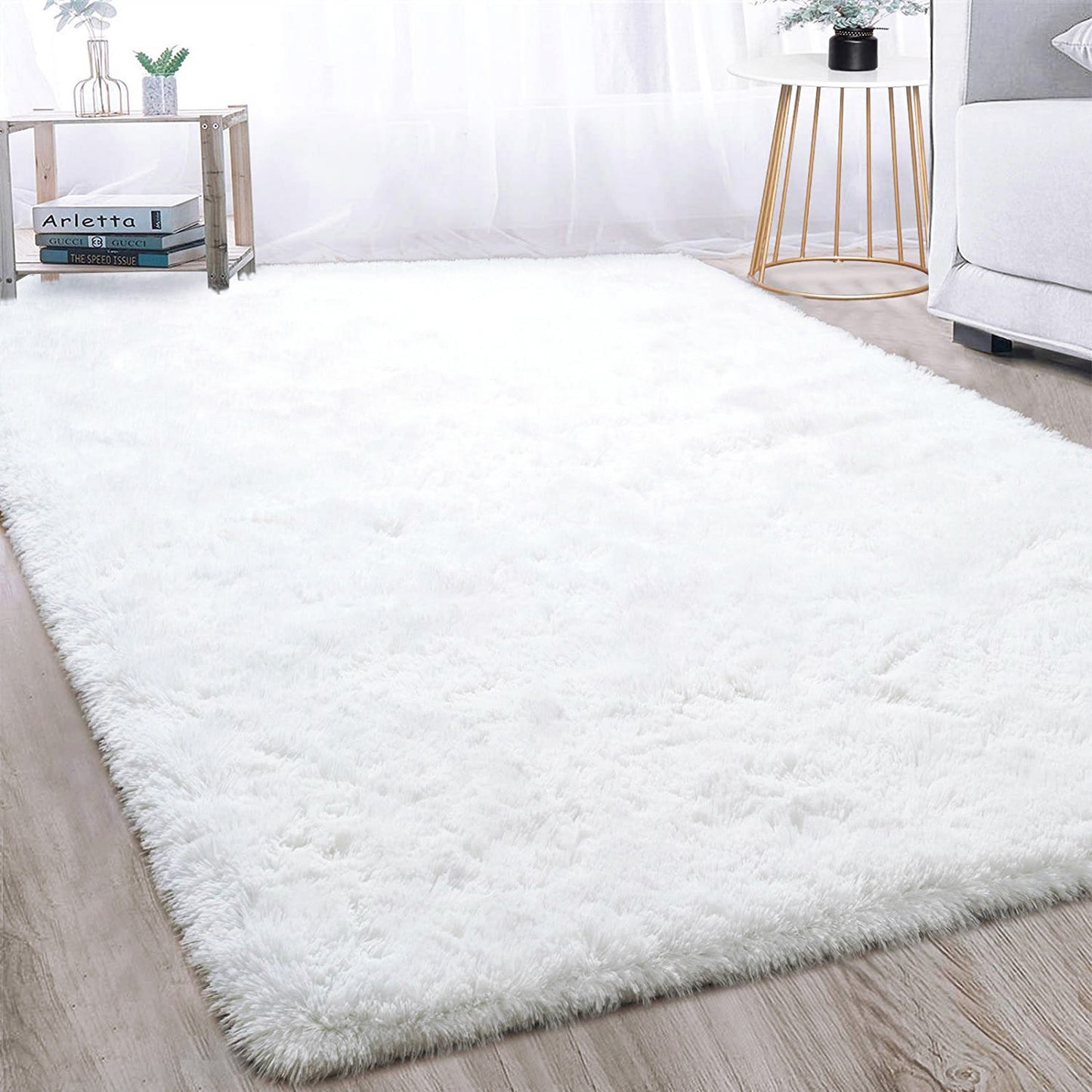 XL Extra Large 300 x 200 Soft Shag Rug Carpet Mat White