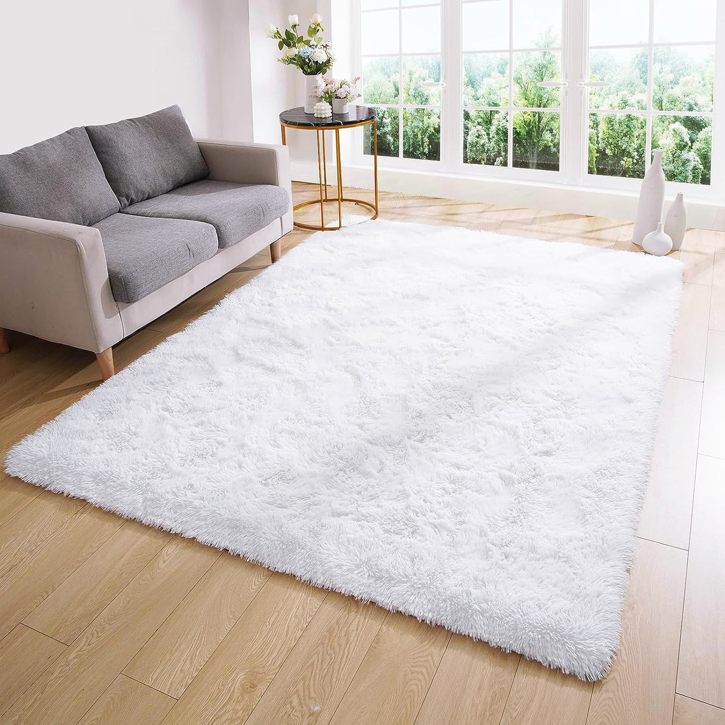 XL Extra Large 300 x 200 Soft Shag Rug Carpet Mat White