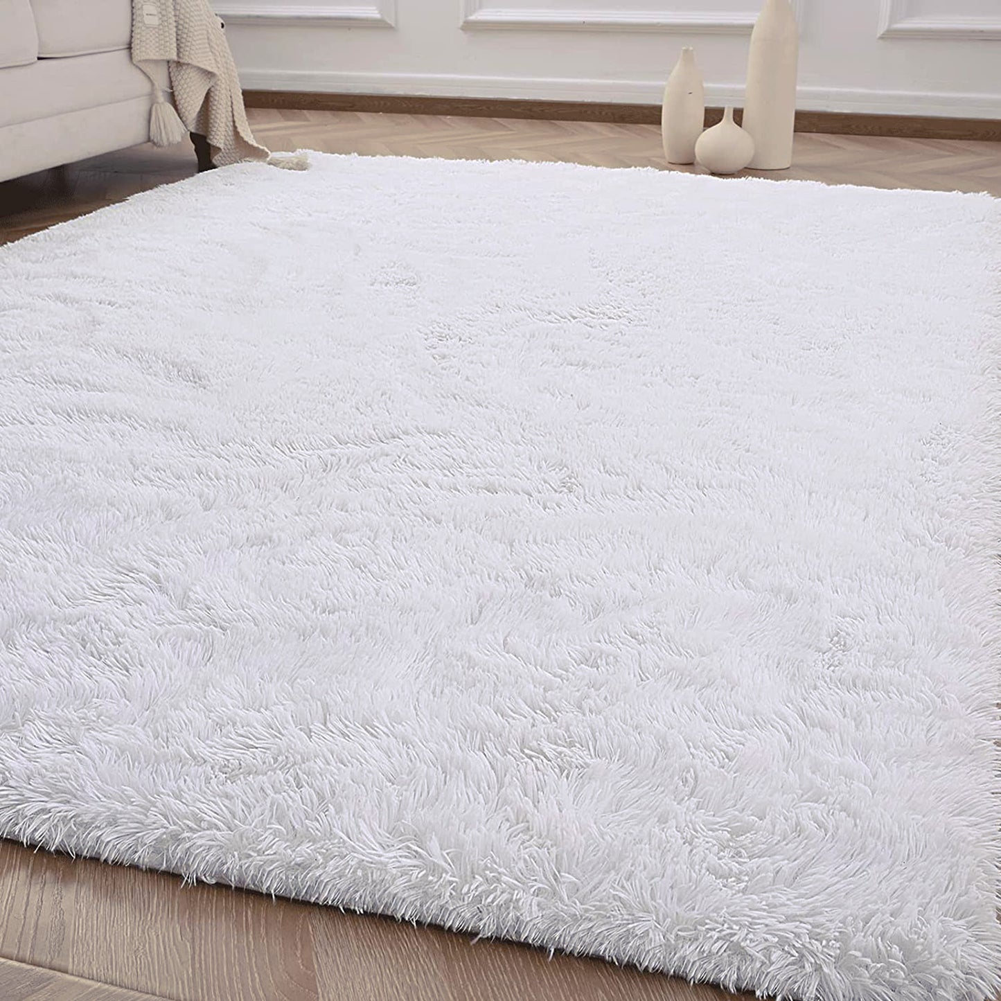 XL Extra Large 300 x 200 Soft Shag Rug Carpet Mat White