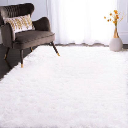 XL Extra Large 300 x 200 Soft Shag Rug Carpet Mat White