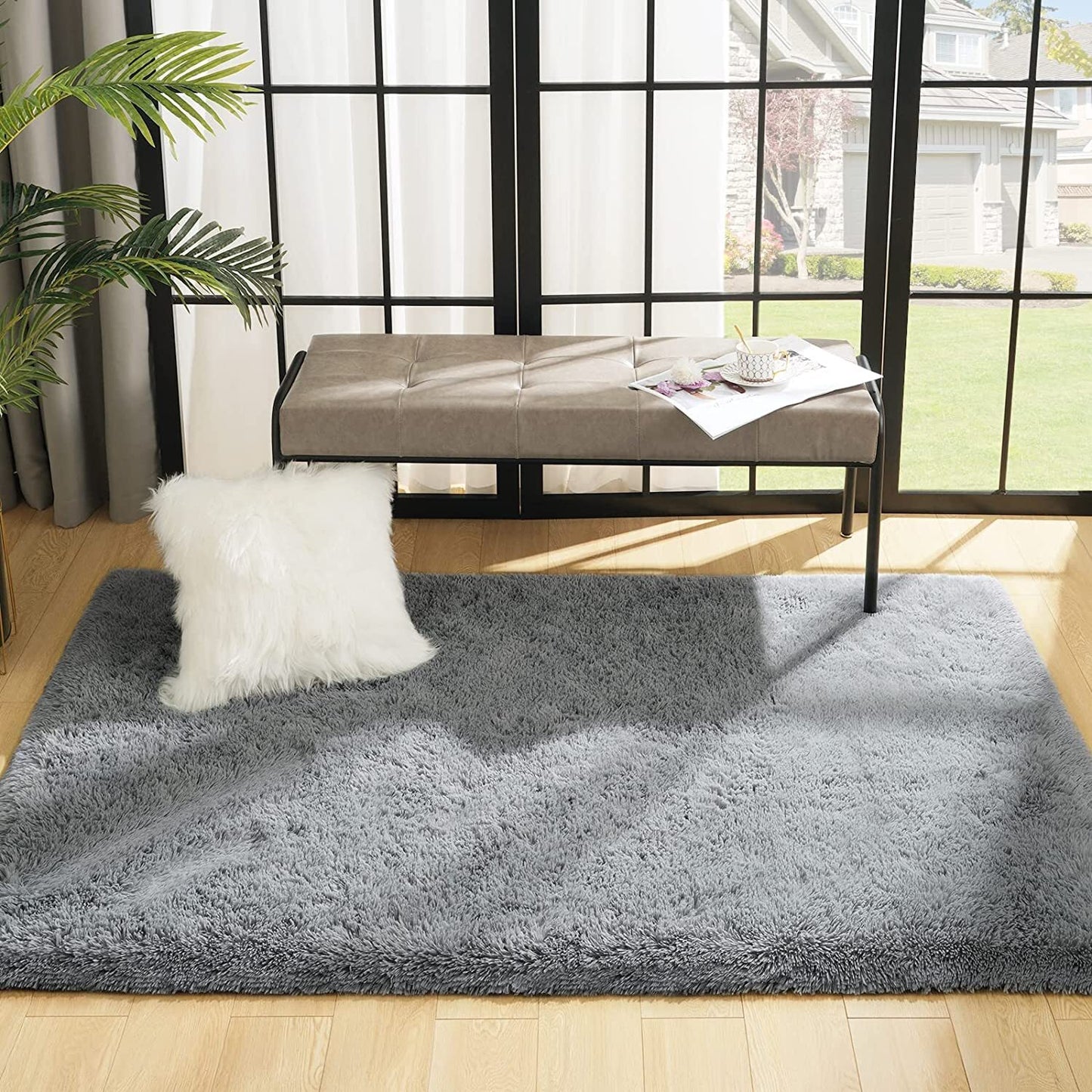 120 x 50 Soft Shag Rug Carpet Hallway Mat Grey