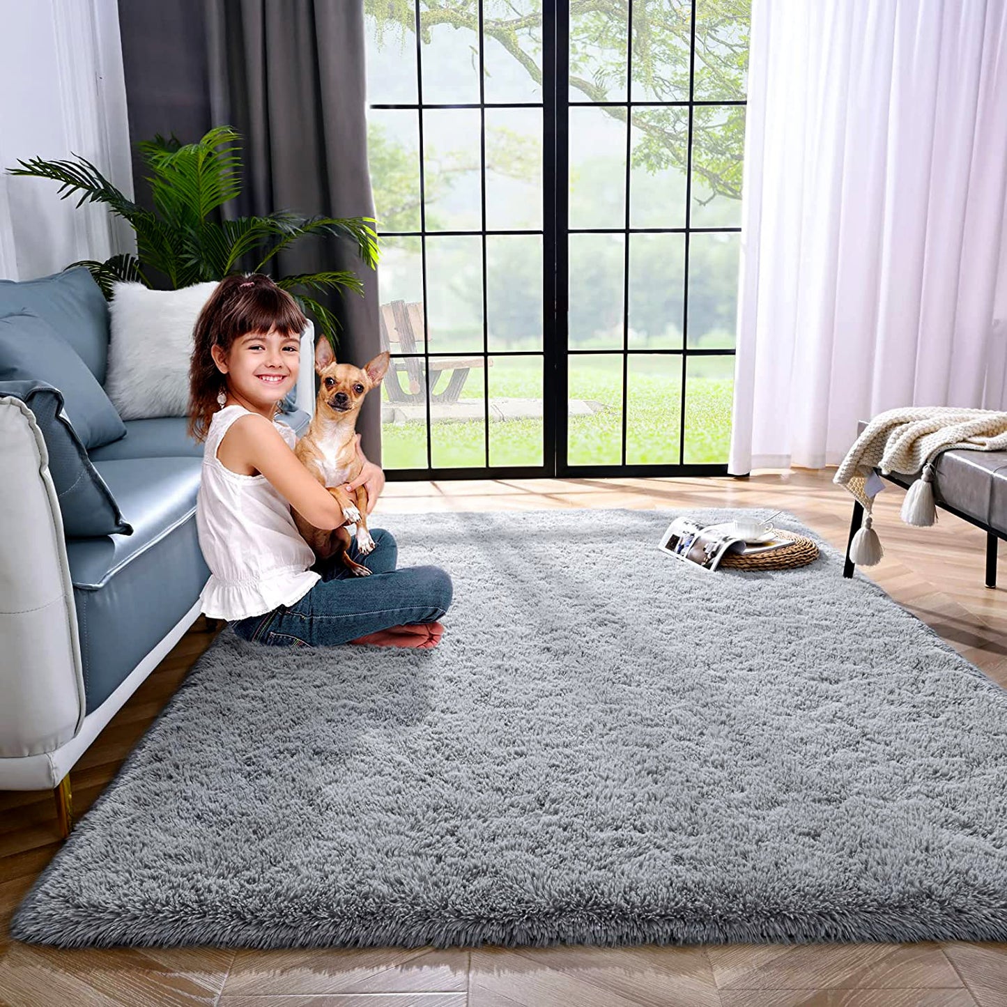 120 x 50 Soft Shag Rug Carpet Hallway Mat Grey