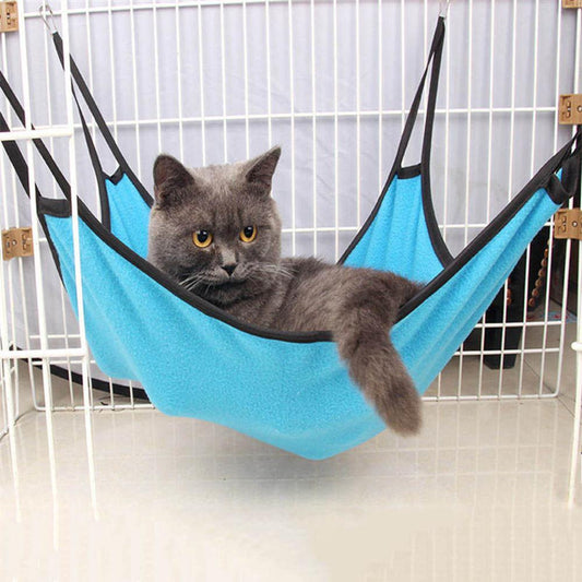 Comfortable Cat Hammock Swing Bed for Pet Cages Blue