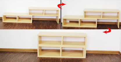 Adjustable Multifunctional TV Cabinet Display Shelf Oak