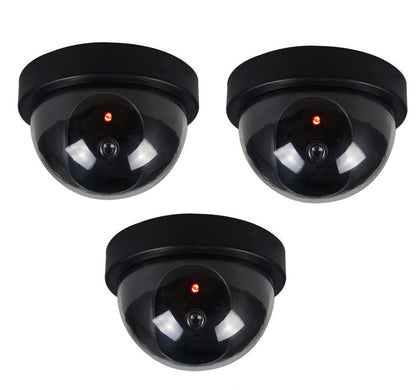 Pack of 3 Realistic Dummy Dome Security Cameras for Home and Business