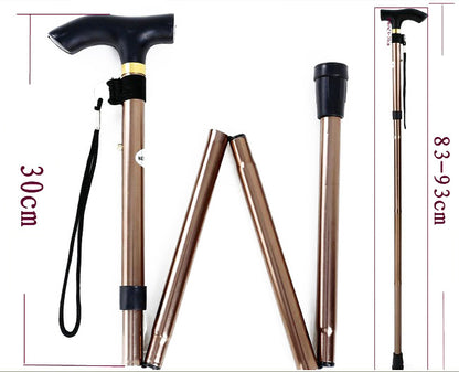 Foldable Portable Aluminum Outdoor Hiking Walking Stick Cane for Climbing