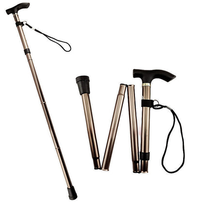 Foldable Portable Aluminum Outdoor Hiking Walking Stick Cane for Climbing