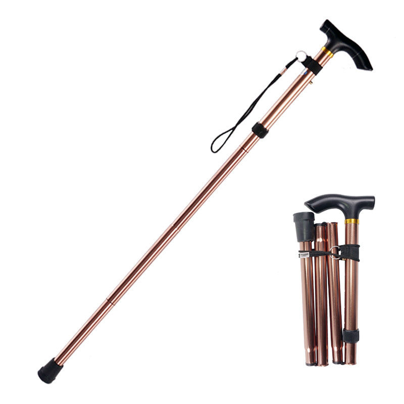 Foldable Portable Aluminum Outdoor Hiking Walking Stick Cane for Climbing