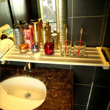 Extendable Clothes Shelf Closet Bathroom Kitchen Organiser Adjustable Storage