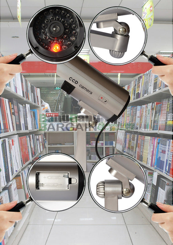 2 Pack Realistic IR Simulation Dummy Security Cameras for Home and Business