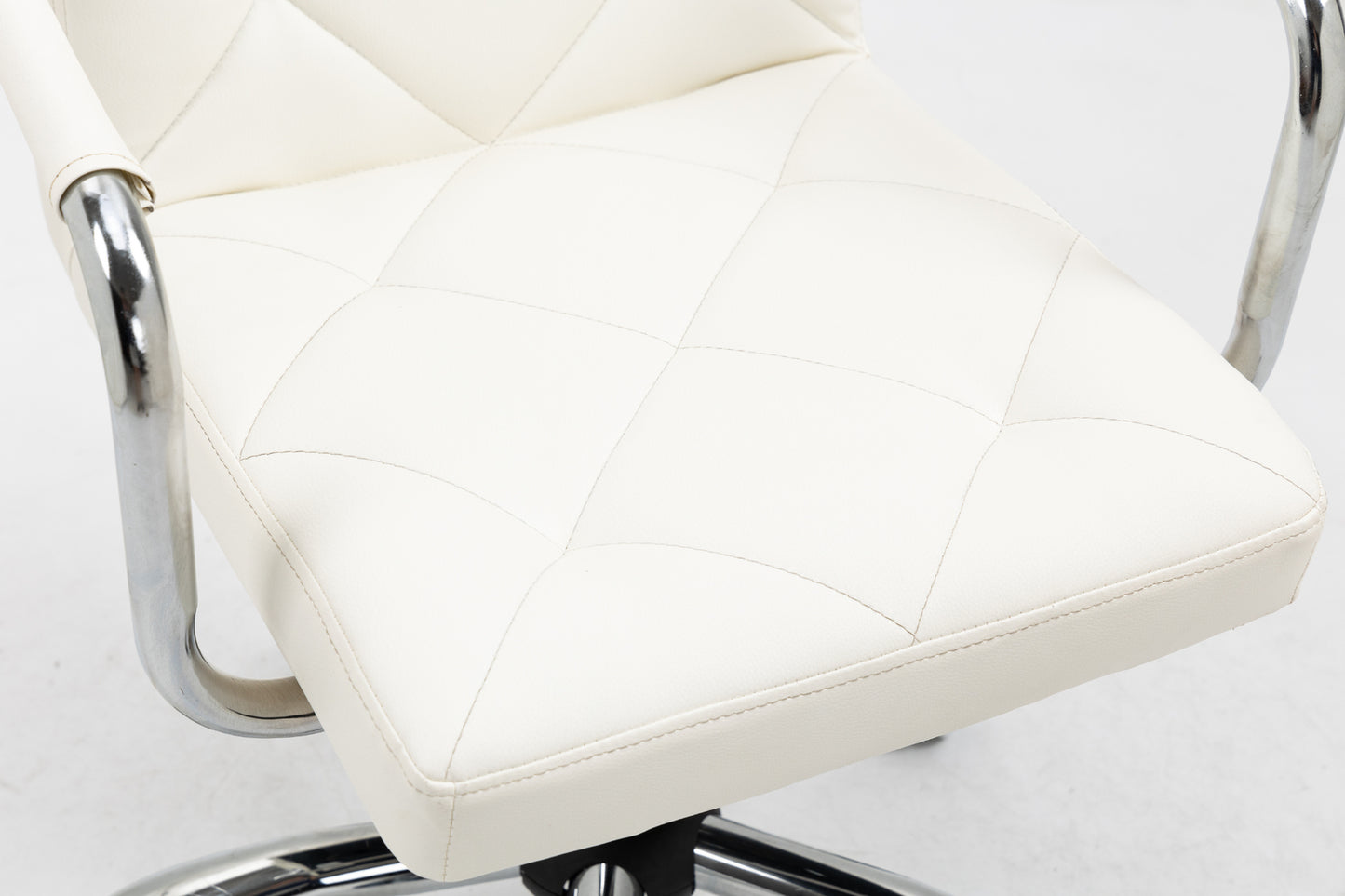 Ergonomic High-Back PU Leather Office Chair White