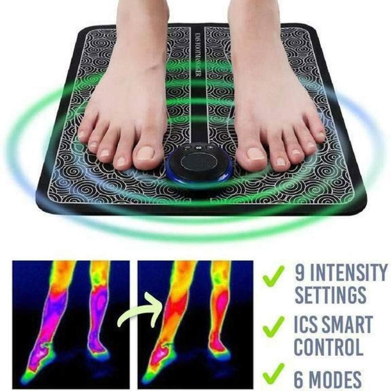 Electric EMS Physiotherapy Foot Massager Pad for Pain Relief and Relaxation