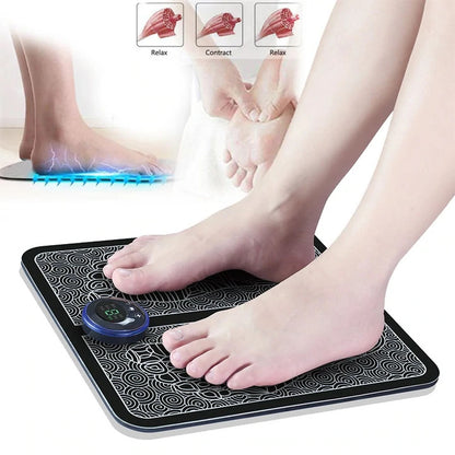 Electric EMS Physiotherapy Foot Massager Pad for Pain Relief and Relaxation