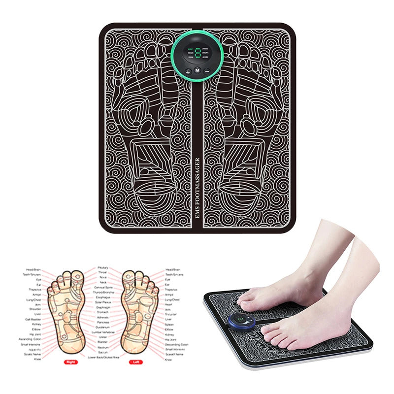 Electric EMS Physiotherapy Foot Massager Pad for Pain Relief and Relaxation