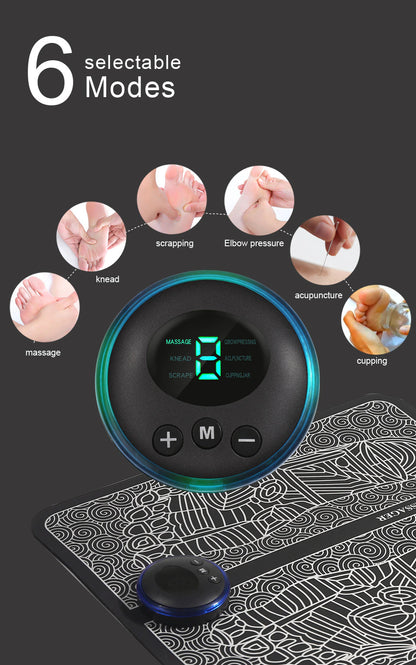 Electric EMS Physiotherapy Foot Massager Pad for Pain Relief and Relaxation