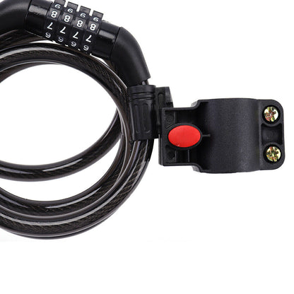 Heavy Duty 5-Digit Combination Anti-Theft Cable Bike Lock Bicycle Security