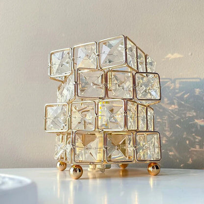 Geometric Diamond Crystal LED Rubik's Cube Table Lamp Decorative Night Light