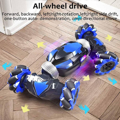 Hand Gesture Remote Control Twister Stunt Car for Kids Blue