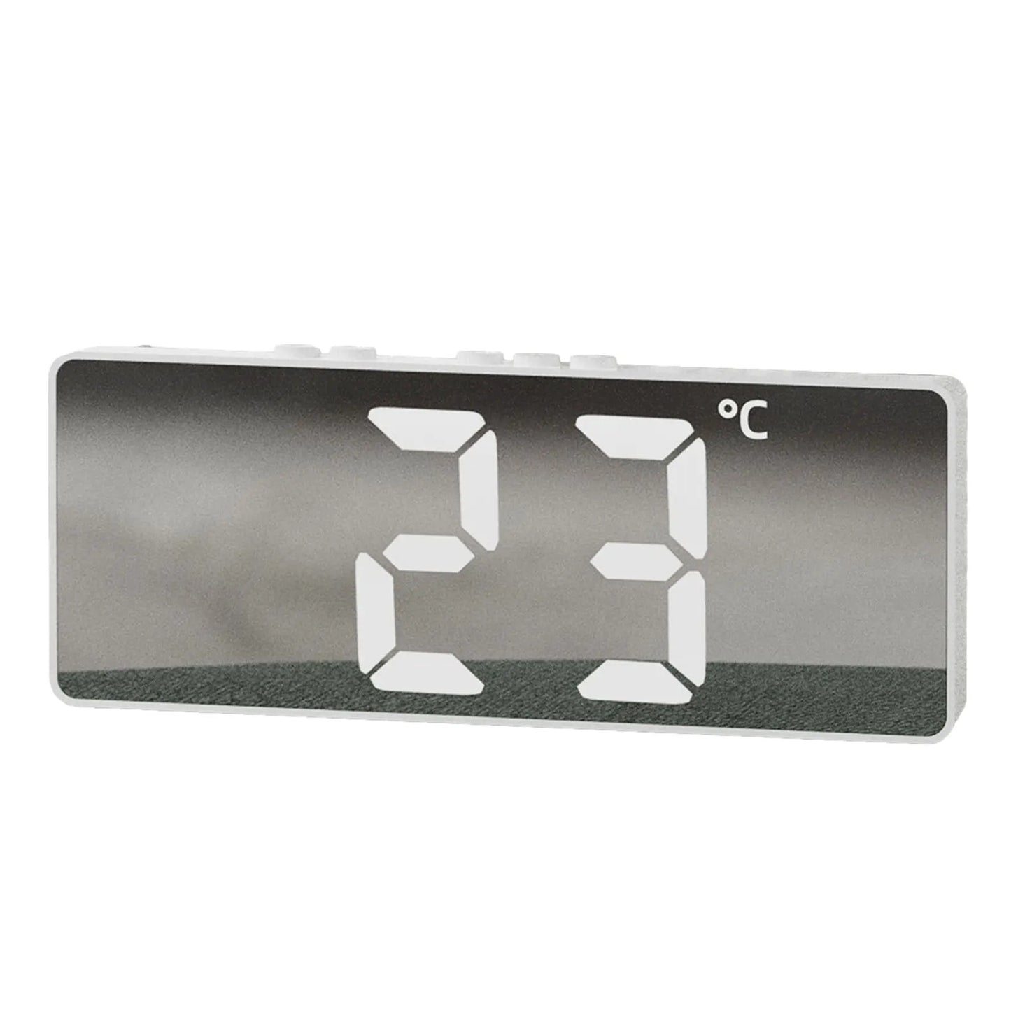 Sleek LED Digital Alarm Clock with Temperature Display and Mirror Finish