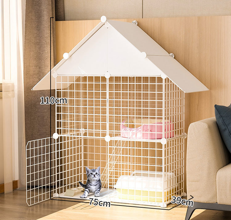 Spacious Metal Wire Cat Cage Detachable Playpen Crate House