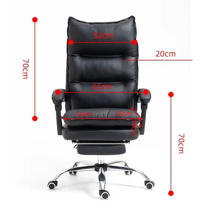 Luxury Executive Reclining Office Chair with Foot Rest and Massager Black