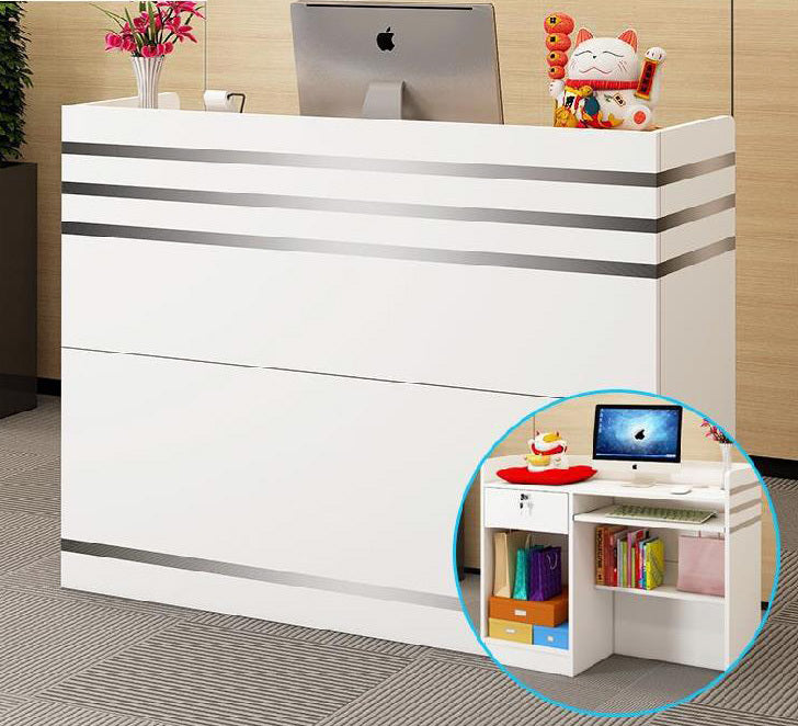 Reception Desk Counter with Shelves for Office and Business