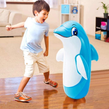 Inflatable 3D Bop Bag Fun Dolphin Toy for Kids