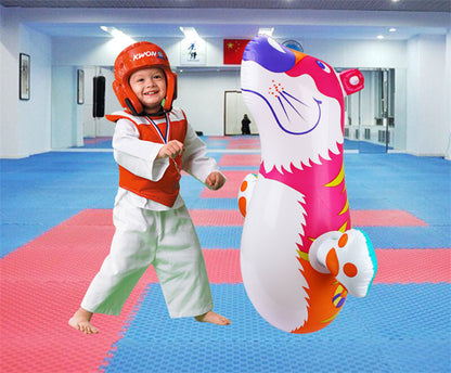 Fun Inflatable 3D Bop Bag for Kids Purple Tiger