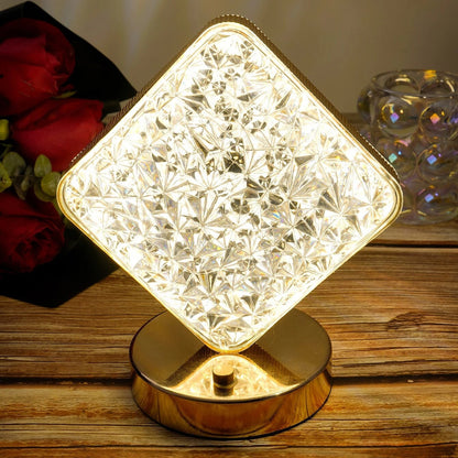 Elegant LED Crystal Diamond Cordless Night Light for Bedroom Decor