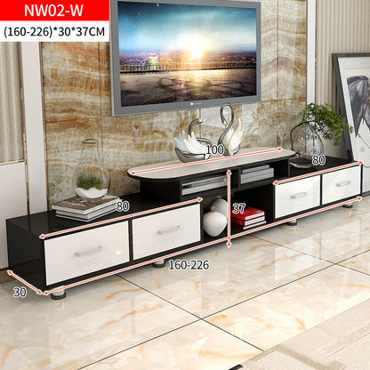 Extendable 4-Drawer TV Cabinet High Gloss White Black