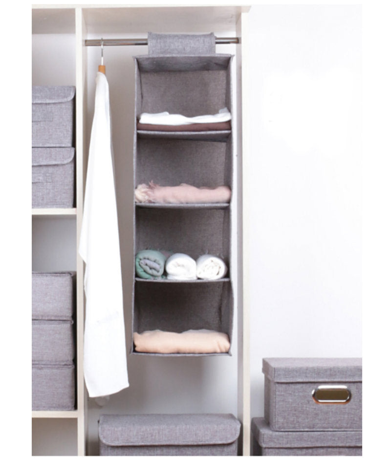 5 Tier Hanging Wardrobe Organiser for Closet Storage