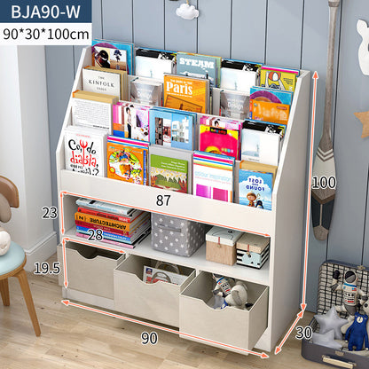 Spacious Multi-tier Bookcase Storage Shelf with Organisers