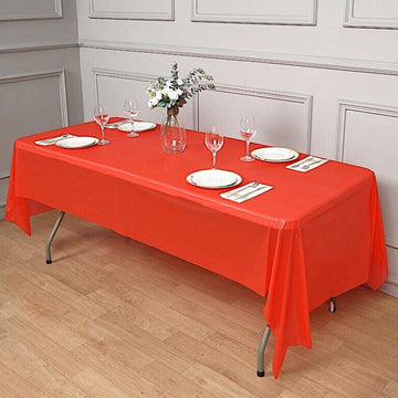 Large Rectangle Party Tablecloth Perfect for Events and Celebrations Red