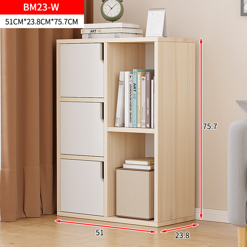 Stylish Organizer Bookcase Storage Display Shelf Cabinet White Oak