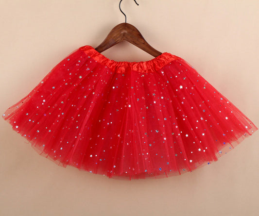 Princess Star Tutu Skirt for Girls Red