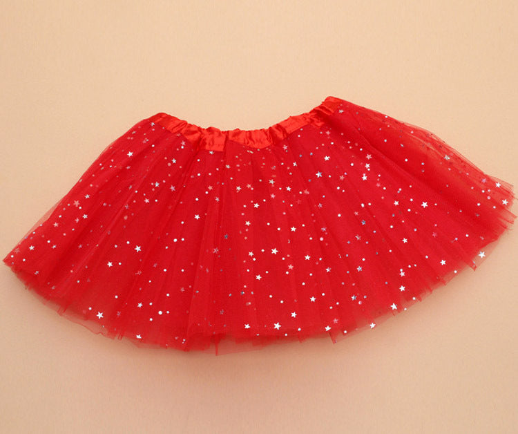 Princess Star Tutu Skirt for Girls Red