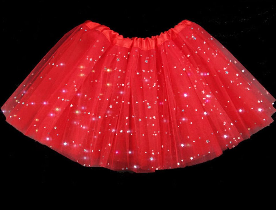 Princess Star Tutu Skirt for Girls Red