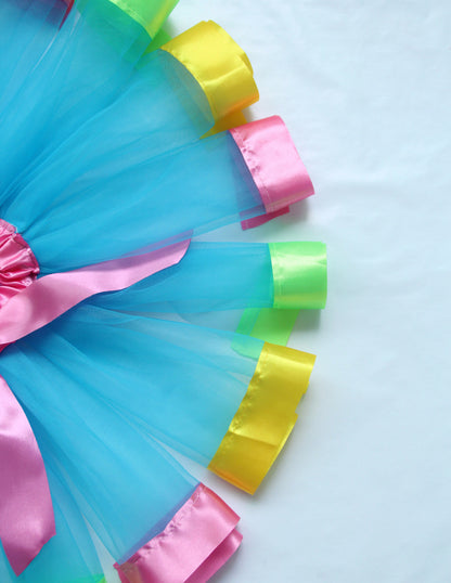 Princess Tutu Skirt for Girls Fairy Tale Dress Up Blue and Pink