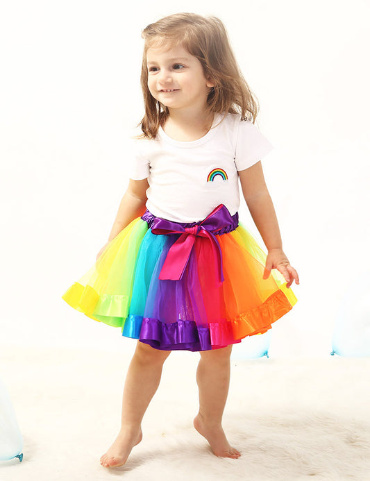 Princess Tutu Skirt for Girls Rainbow Fairy Dress Up